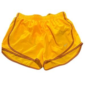 Nike Womens Dri-FIT Running Shorts Yellow Orange CU8890-717 Medium